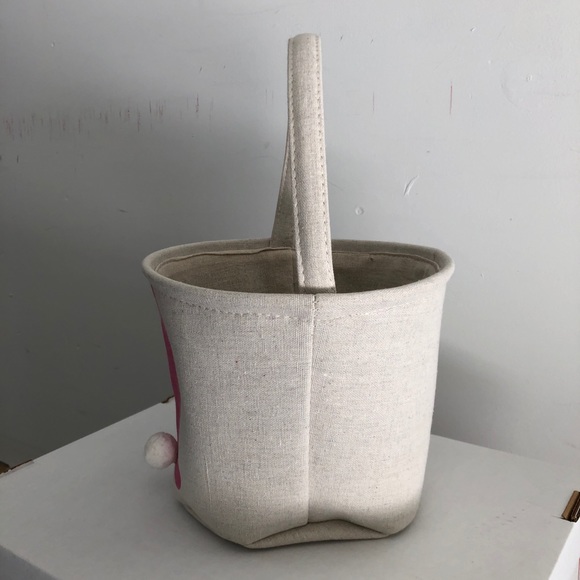 Fabric Easter Basket with Pink Bunny & Cotton Tail - Picture 2 of 10